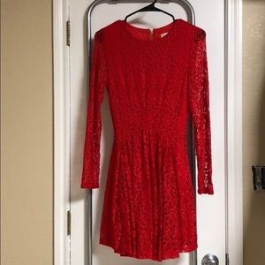 Red Fit & Flare Lace Dress Altar’d State